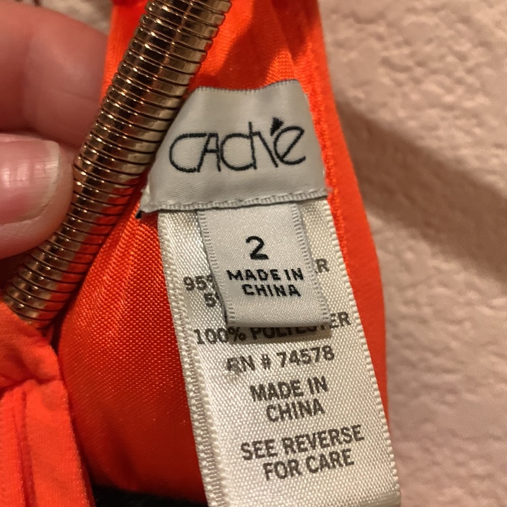 Cache Drop Waist Dress In Orange Size 2 - image 3